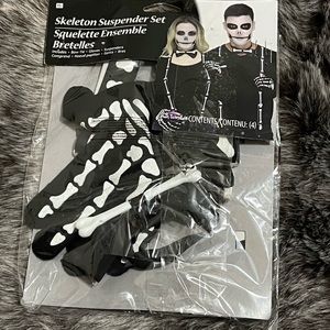 Halloween or Day of the Dead Adult Costume (Unisex)- Skeleton Suspendet Set!😍😬
